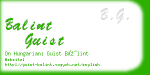balint guist business card